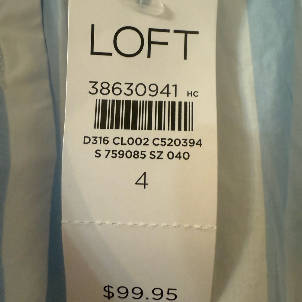 LOFT Light Blue Striped Long Sleeve Dress NWT - Picture 4 of 6